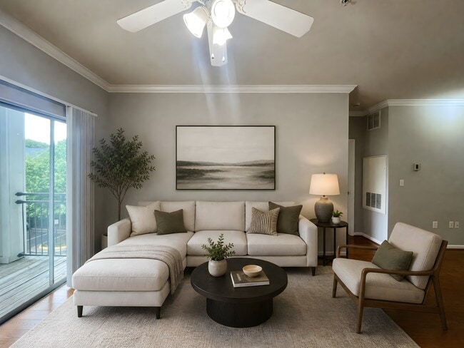Virtually staged living room - 12124 Garden Ridge Ln