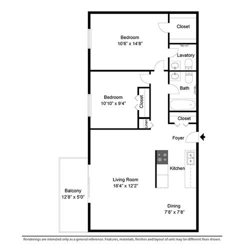 Westbrook Village – 2 Bed 1.5 Bath Style H