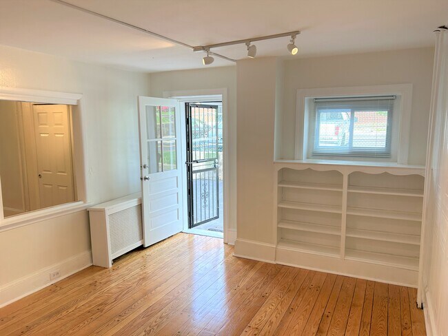Living Room with Custom Built-in Bookshelves - 508 Central Ave