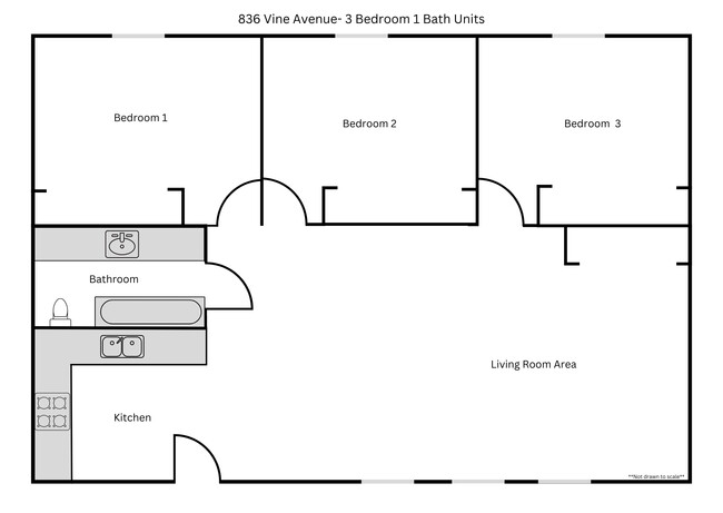 Layout of unit - 836 Vine Ave