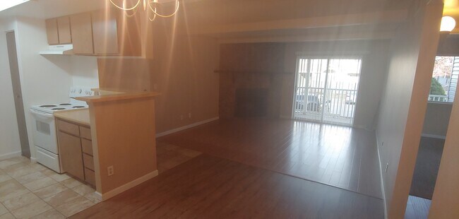 Wood burning fireplace and sliding door - 941 S Walden St