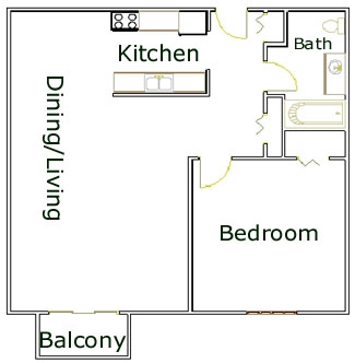 1BR/1BA - Four Seasons Apartments