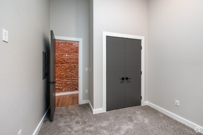 2BR, 1BA - 576SF - The Hitching Post Loft - Bedroom - The Avenue Lofts Golden