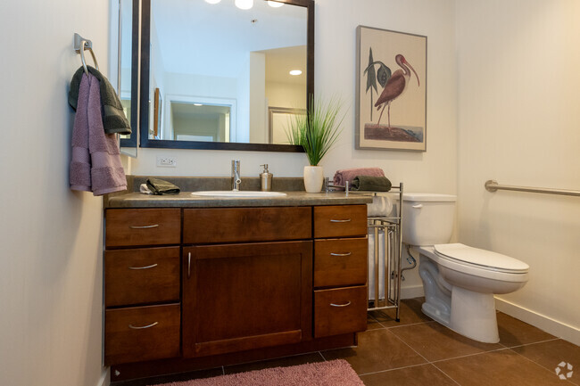 2BR, 2BA - 1110SF - Primary Bathroom - Bella Vita Senior Living