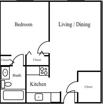 1HAB/1BA - Hillcrest Elderly Apartments