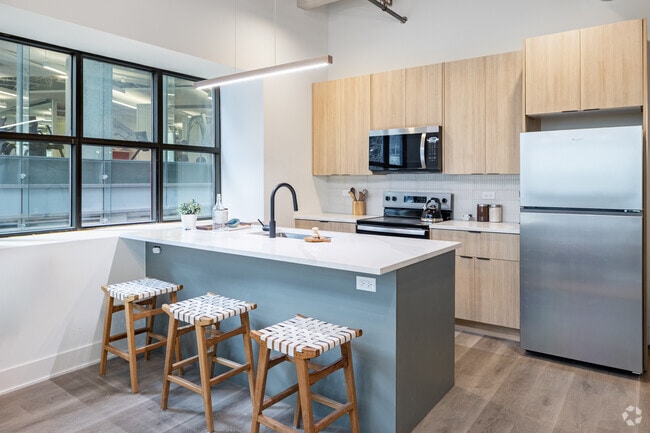 1BR, 1BA - 866SF - Kitchen - The Station Lofts