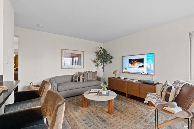 Spacious Living Room at Skye at Belltown Apartments in Seattle, WA 98121 - Skye Apartments