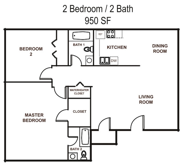 2BR/2BA - Plaza Apartments