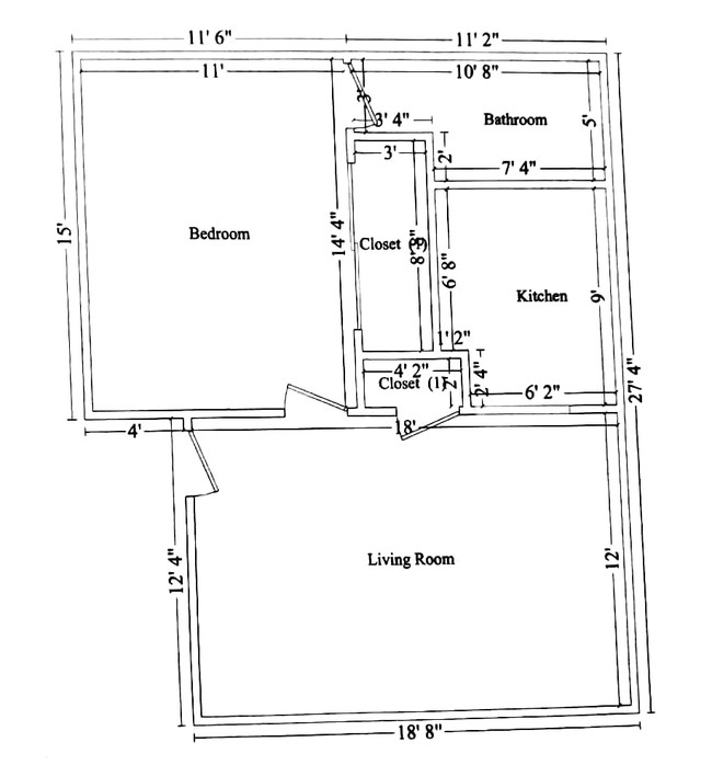 Apartment Floor Plan - 212 N 44th St