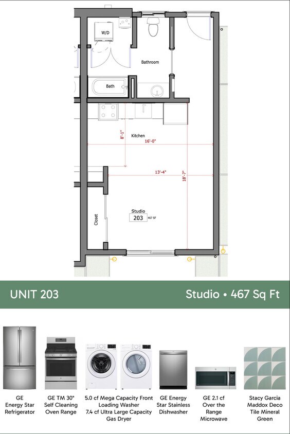 Unidad 203- Estudio - 825 De la Vina St