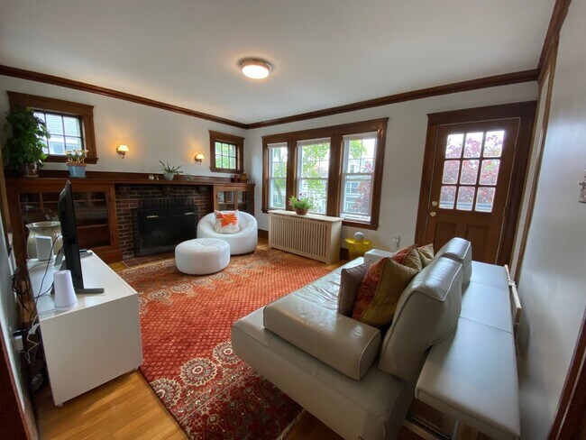 Living Room w/ door to front porch - 8 Dalton Rd