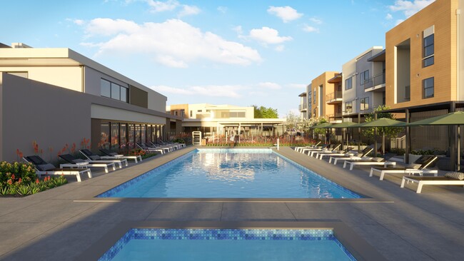 Piscina y spa Oasis Retreat, fase II - Sutter Green Apartments