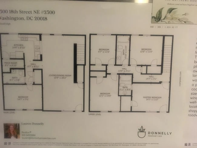 All 4 available bedrooms are on the 2nd floor - 2300 18th St NE Apartment