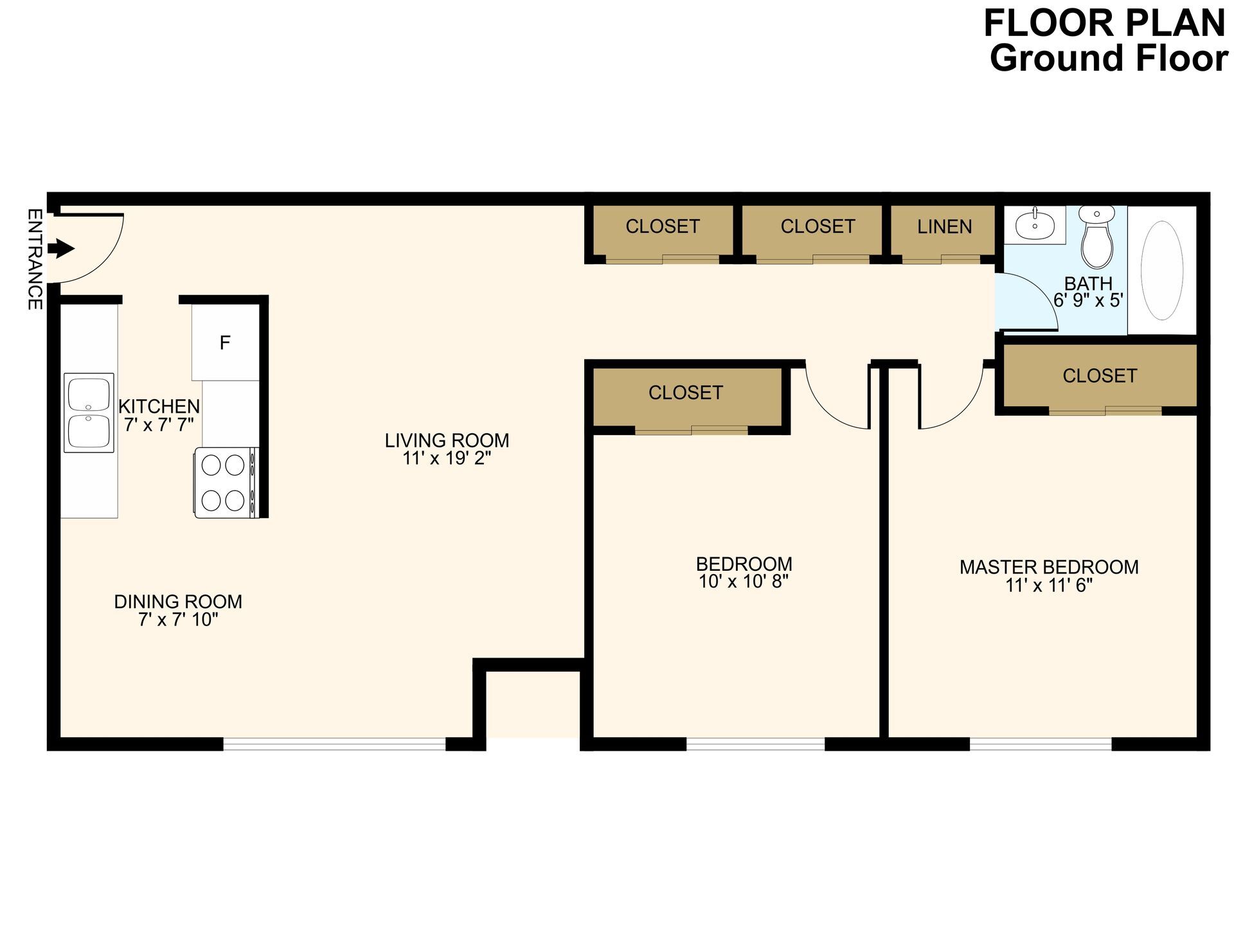 Hollydale – Hollydale: 2 Bed 1 Bath - Upgraded