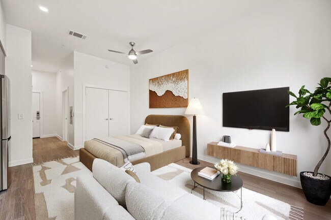 The bedroom and living space of The 2023 - One Rangers Way