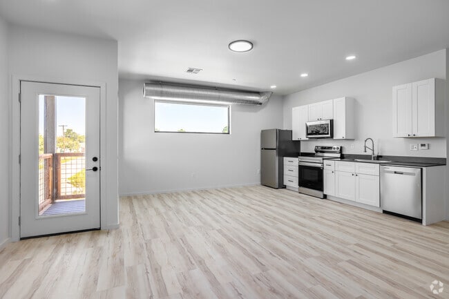 2 habitaciones, 1 baño - 940 pies cuadrados - Sala de estar - Blackwelder Apartments