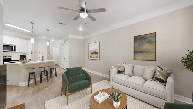 Open concept living room - The Retreat at Quail North Apartments