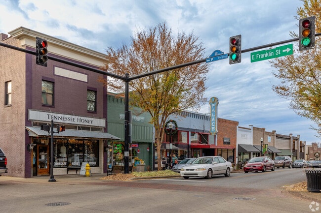 Historic storefronts in Downtown Gallatin.