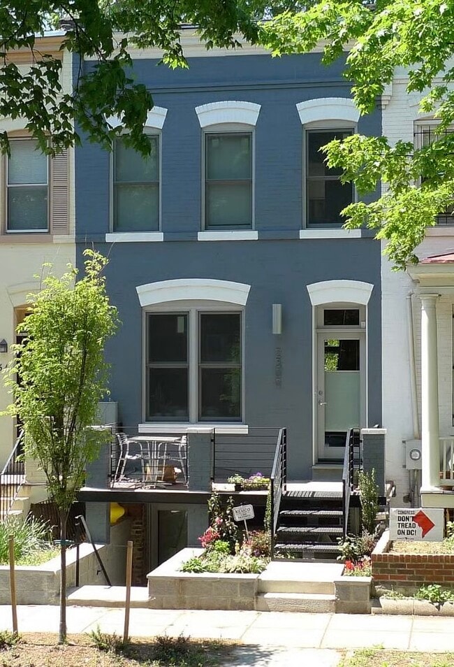 Separate Apartment Entrance located below porch - 2300 Ontario Rd NW