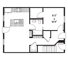 1HAB/1BA planta inferior - The Village at Hendrix Row Houses