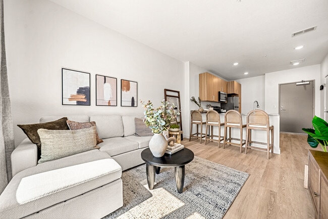 Living Room Furnished with View of Kitchen - Fitz Gateway