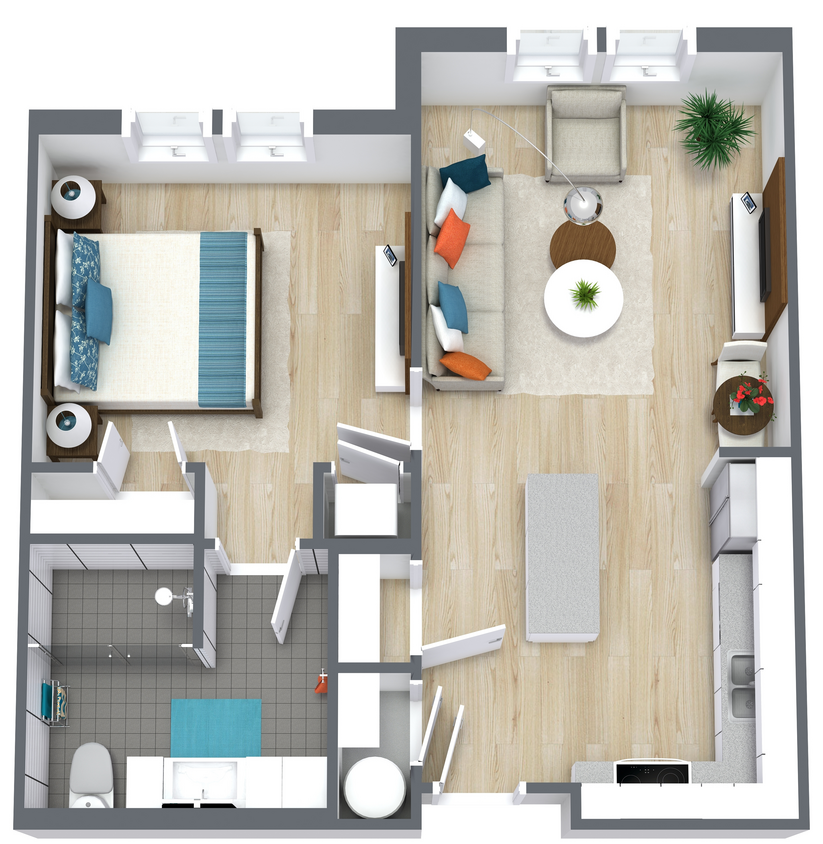 Warley Park A1 - Level 1 - 3D Floor Plan.png - Warley Park