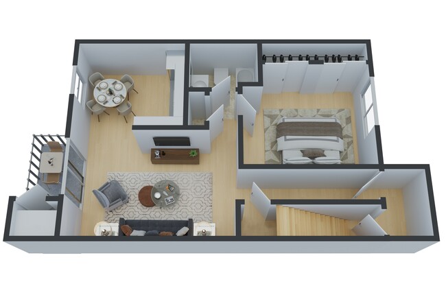 1 Bedroom Floorplan - Sunset Heights Apartments