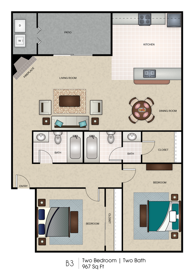 FP_SummerCreekApts_B3.png - Summer Creek Apartments