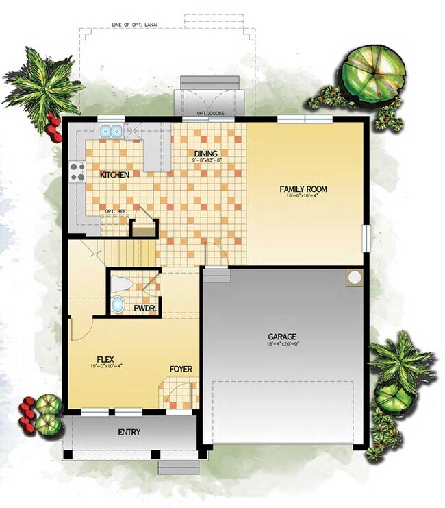 Plano del piso de abajo - 2850 W Shelton Ave