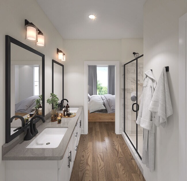 Baño con ducha a ras de suelo - The Lariat at Presidio Ranch