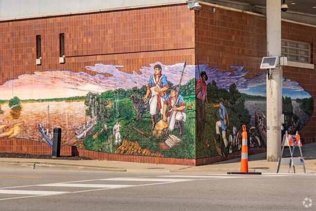 Murals along Liberty's streets depict life in the past and present.