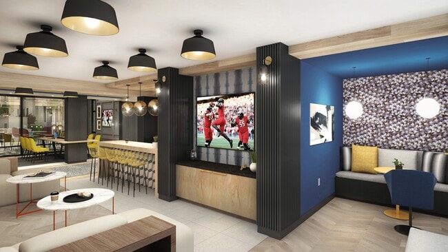 1st Floor TV Lounge Rendering - Nine at College Park Phase I Apartments