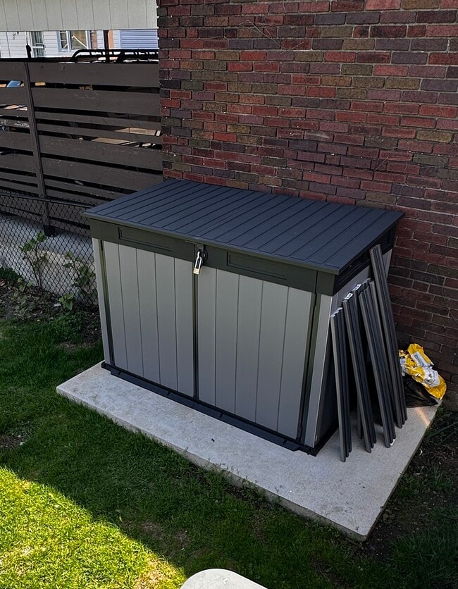 lockable shed in back yard - 6361 Waldron St