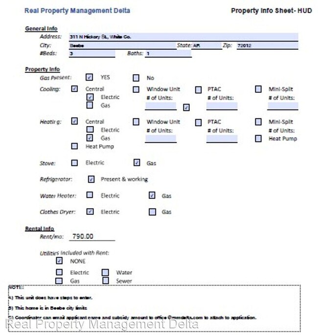 3 br, 1 bath House 311 N Hickory St House Rental in Beebe, AR