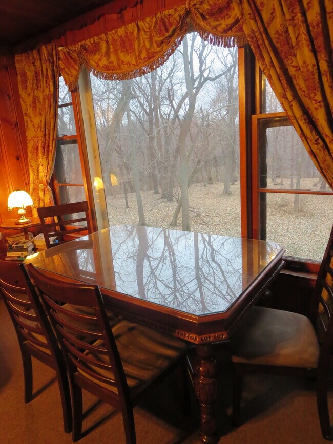 Sala de estar con ventanal con vistas a una zona boscosa/un gran jardín. - 22 McGrath St