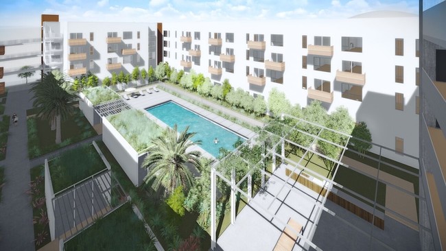 Piscina con terraza - The Union Flats