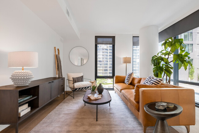 Living Rooms with Wood-Style Flooring - Cortland Rosslyn