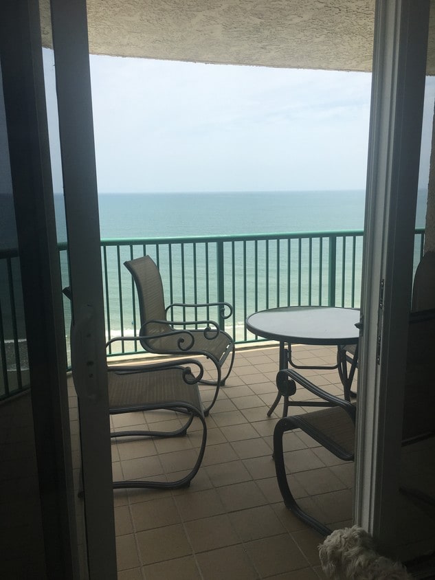 Beach view on porch - 3311 S Atlantic Ave