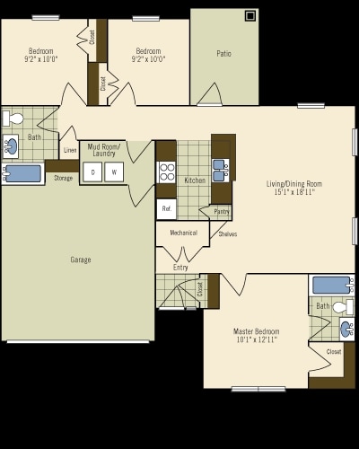 3HAB/2BA - The Village at Wheeler Apartments