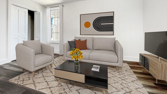 Virtually Staged Living Room - 75 Oak St