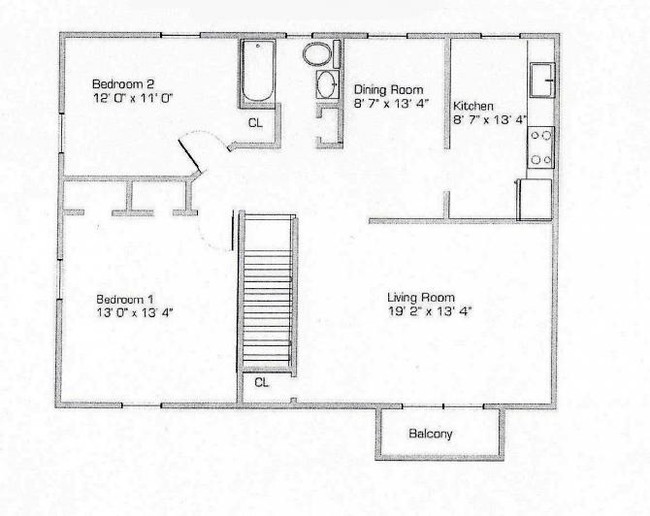 Plano de planta 2bd - Middlesex Village Apartments