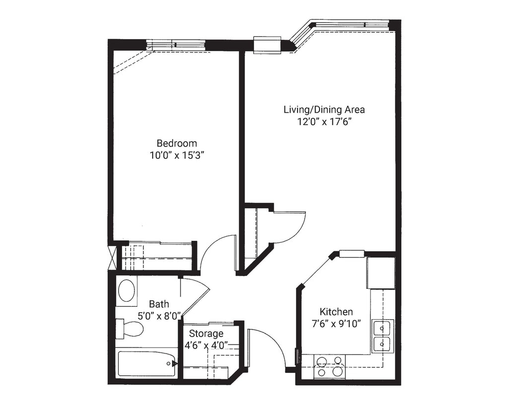Anoka - 590 sq. ft. - The Plaza by Vivie