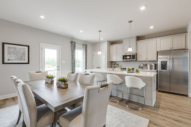 Open plan kitchen, dining and living - 2116 Tobacco Mill St