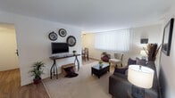 Located at 1277 Coventry Pl in Aurora, Illinois, this single-floor residence offers a thoughtfully arranged layout that balances comfort and functionality throughout its interconnected living spaces.

The living room serves as the heart of the home, featuring large windows fitted with vertical blinds that allow abundant natural light to fill the room. Neutral-toned carpeting and an open arrangement create a welcoming and versatile atmosphere, with a defined seating area that flows naturally into the rest of the space.

Adjacent to the living room, the dining area provides a dedicated space for meals, accented by warm wood tones and overhead lighting that lends an intimate setting.

The kitchen is efficiently designed with rich, dark cabinetry, granite-style countertops, a double sink, and black appliances including a refrigerator and dishwasher. Wood-look flooring adds warmth and durability underfoot.

The bedrooms are carpeted and well-sized, each featuring large windows with vertical blinds that introduce natural light and views of the surrounding neighborhood. One bedroom includes a spacious sliding-door closet for ample storage.

The bathroom is clean and functional, featuring a wide vanity with a white basin sink, an oval mirror with overhead lighting, and a shower-tub combination.