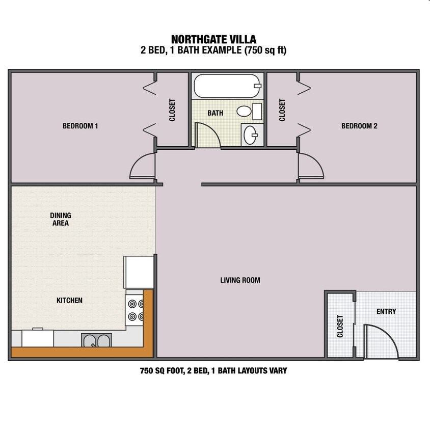 2HAB/1BA - Northgate Villa Apartments