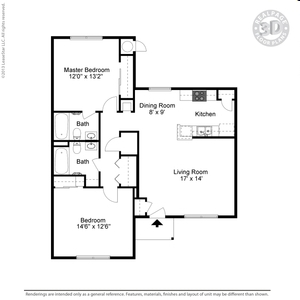 2BR / 2BA - Parkview Garden Townhomes