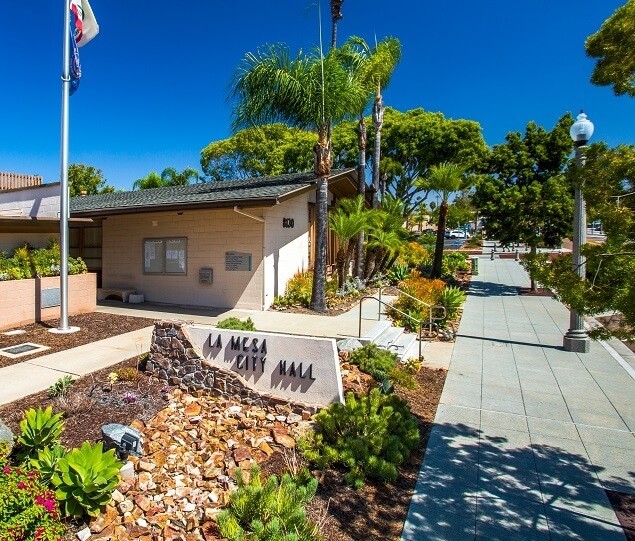 La Mesa City Hall is located downtown along Allison Avenue