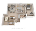 2 Bedroom, 1.5 Bath