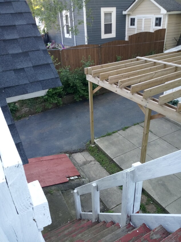 Driveway view form outdoor stairs - 520 Lawrence Ave