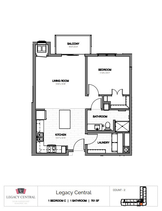Plano de planta - Legacy Central 55+ Senior Apartments